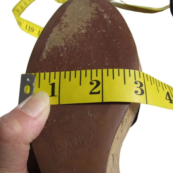 J. CREW PLATFORM Wedge Black Suede Leather Slingback Sandals Shoes Y2K ITALY 9 M - Picture 9 of 11